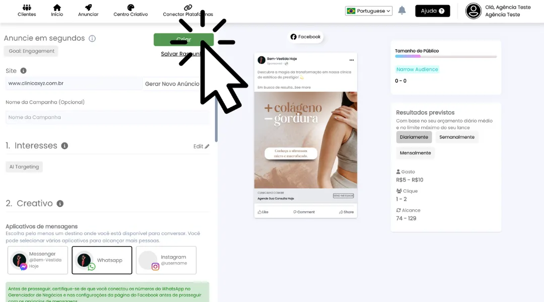 Passo 03 Clique em Criar